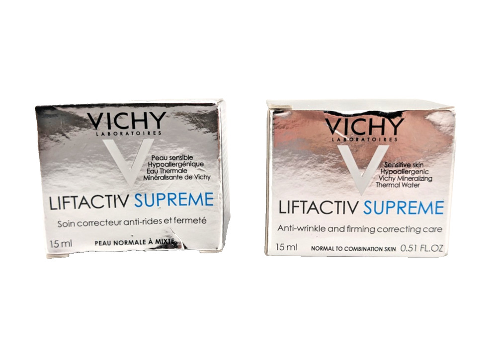 2x VICHY LIFTACTIV SUPREME Anti-Wrinkle & Firming 0.51floz / 15ml Travel Size EA
